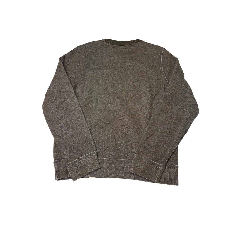 Abercrombie & Fitch Mens Medium Olive Marled Sweatshirt Elbow Patches Pocket - Picture 5 of 9